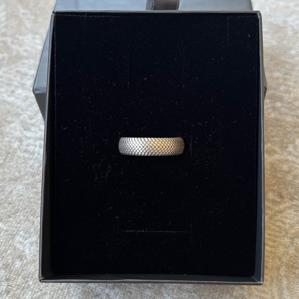Brand New Sterling Silver 925 Snakeskin Wedding Band Ring Handcrafted Minimalist